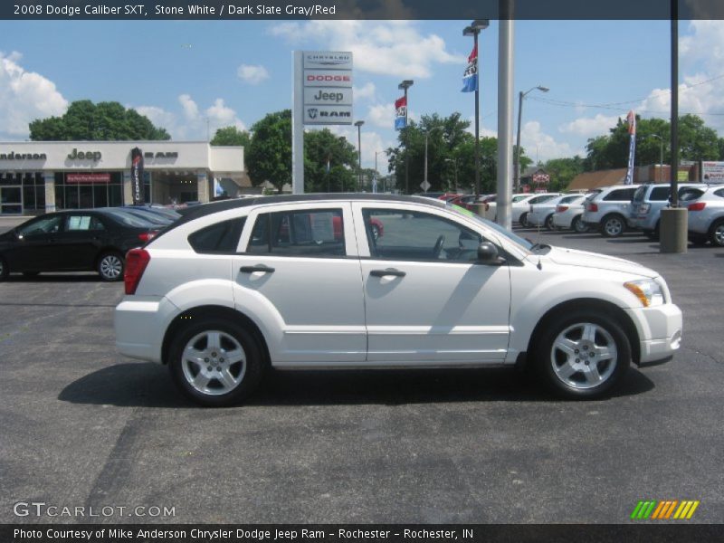 Stone White / Dark Slate Gray/Red 2008 Dodge Caliber SXT