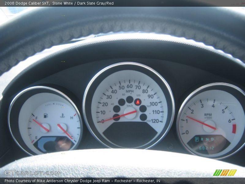 Stone White / Dark Slate Gray/Red 2008 Dodge Caliber SXT