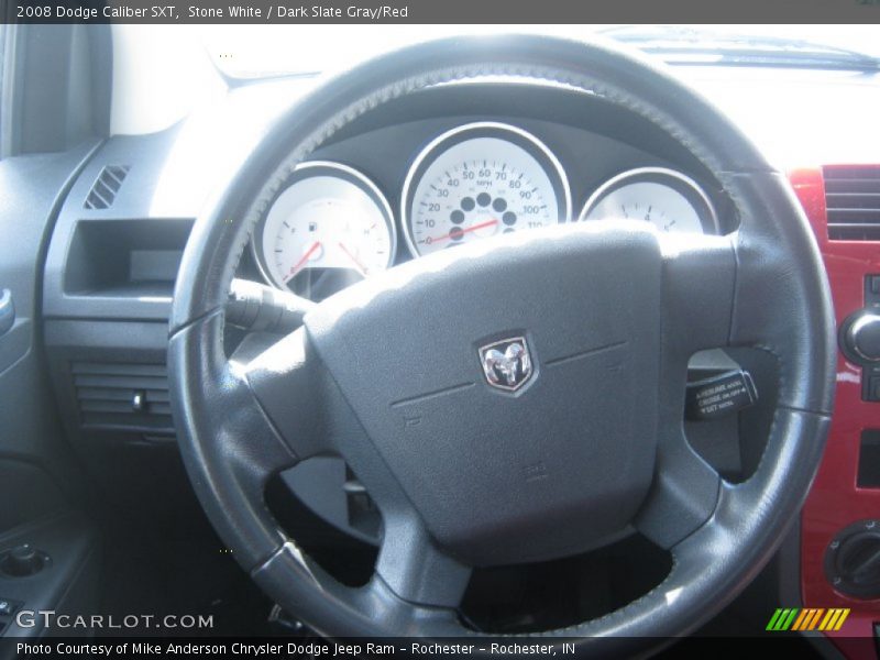 Stone White / Dark Slate Gray/Red 2008 Dodge Caliber SXT