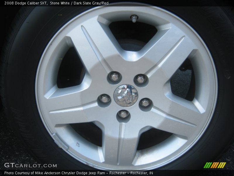 Stone White / Dark Slate Gray/Red 2008 Dodge Caliber SXT