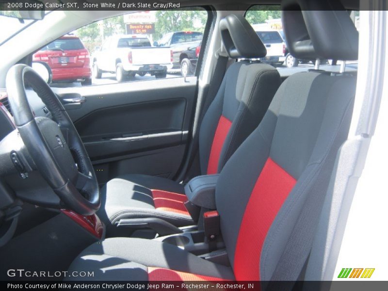 Stone White / Dark Slate Gray/Red 2008 Dodge Caliber SXT
