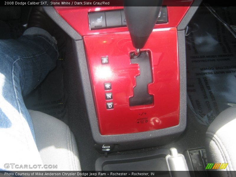 Stone White / Dark Slate Gray/Red 2008 Dodge Caliber SXT