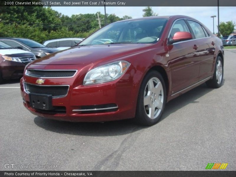 Red Jewel Tint Coat / Titanium Gray 2008 Chevrolet Malibu LT Sedan