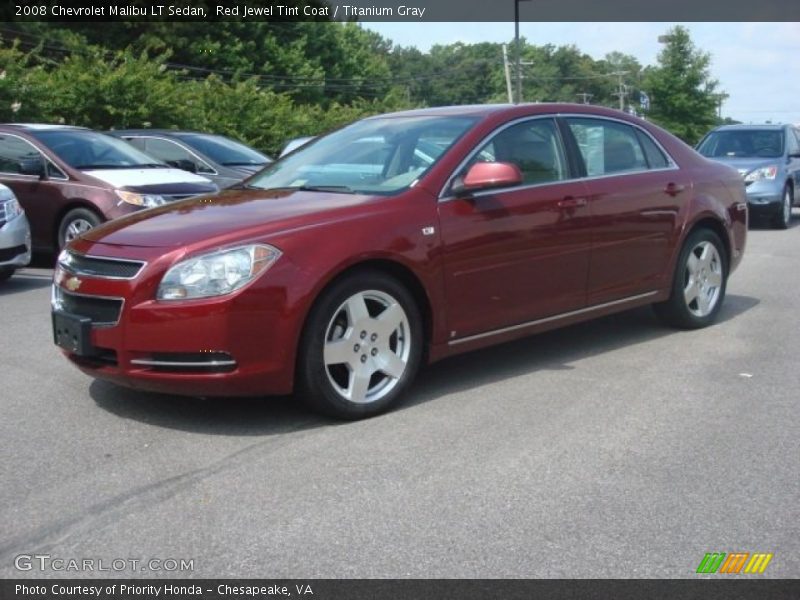 Red Jewel Tint Coat / Titanium Gray 2008 Chevrolet Malibu LT Sedan