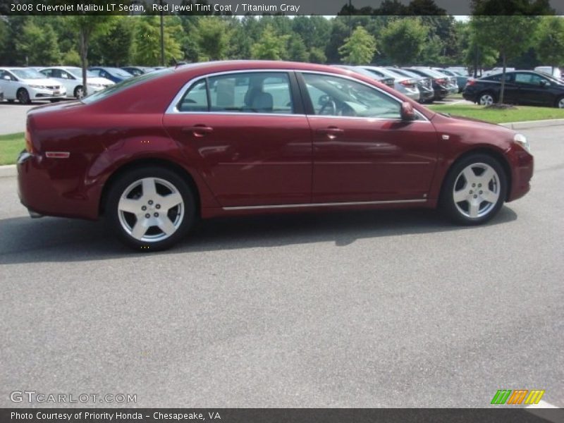 Red Jewel Tint Coat / Titanium Gray 2008 Chevrolet Malibu LT Sedan