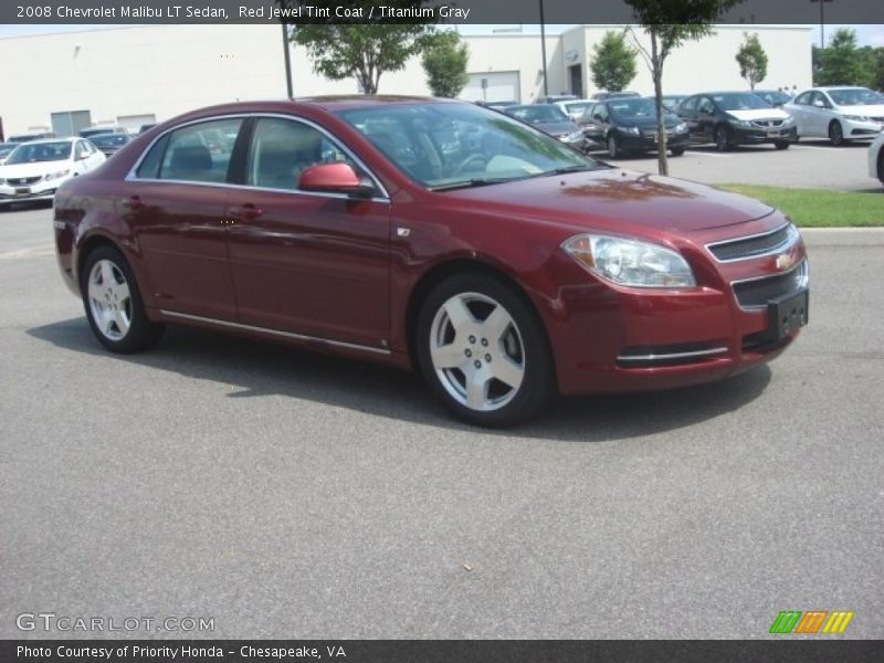 Red Jewel Tint Coat / Titanium Gray 2008 Chevrolet Malibu LT Sedan