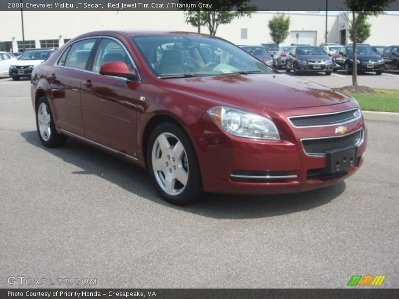 Red Jewel Tint Coat / Titanium Gray 2008 Chevrolet Malibu LT Sedan