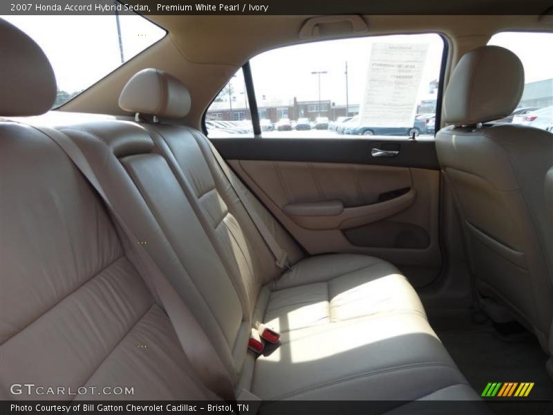 Rear Seat of 2007 Accord Hybrid Sedan