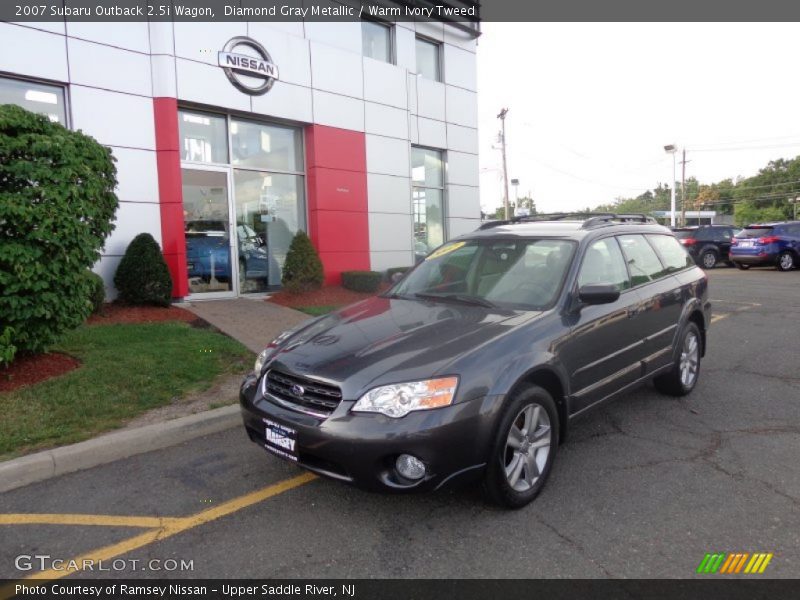 Diamond Gray Metallic / Warm Ivory Tweed 2007 Subaru Outback 2.5i Wagon