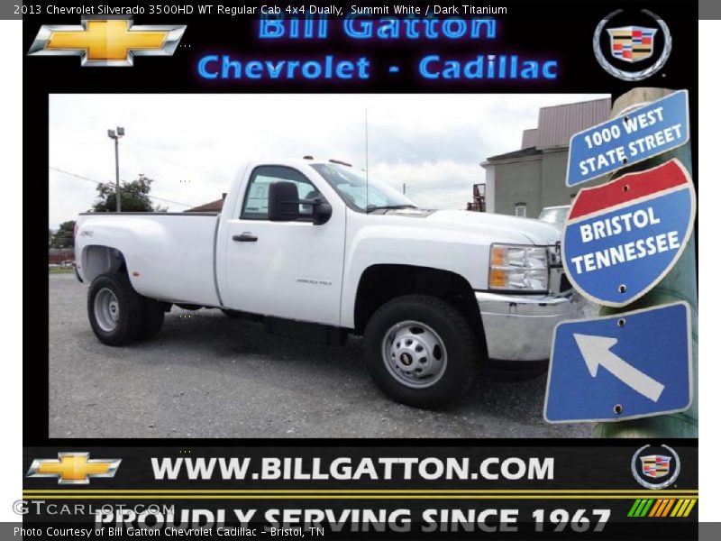 Summit White / Dark Titanium 2013 Chevrolet Silverado 3500HD WT Regular Cab 4x4 Dually
