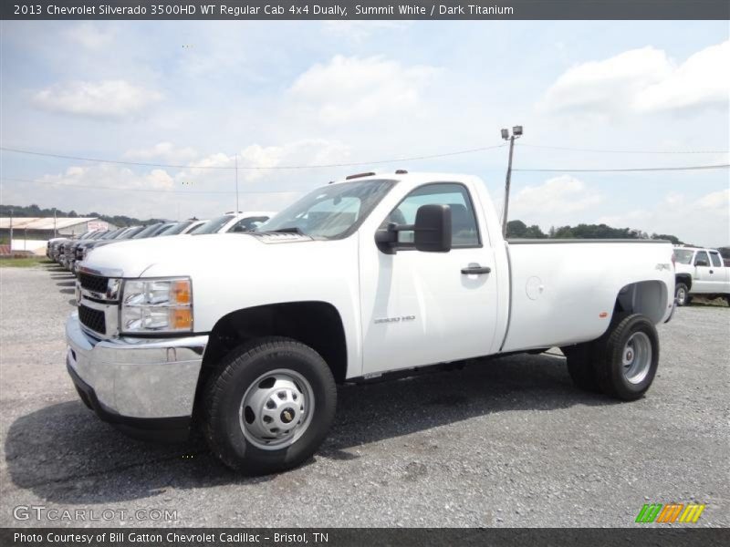 Front 3/4 View of 2013 Silverado 3500HD WT Regular Cab 4x4 Dually