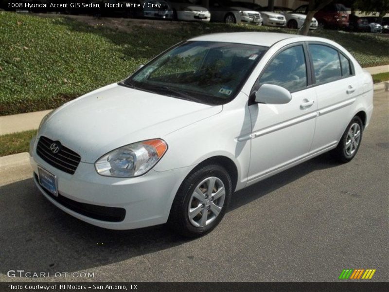 Nordic White / Gray 2008 Hyundai Accent GLS Sedan