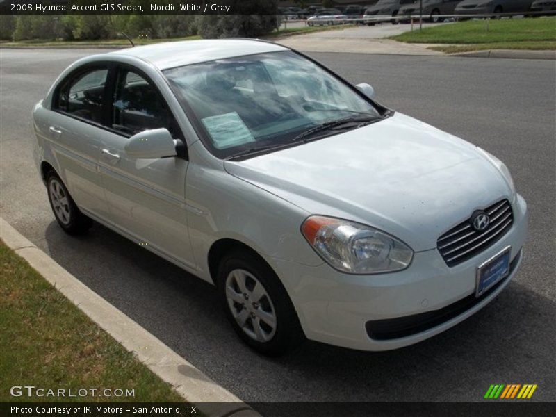 Nordic White / Gray 2008 Hyundai Accent GLS Sedan