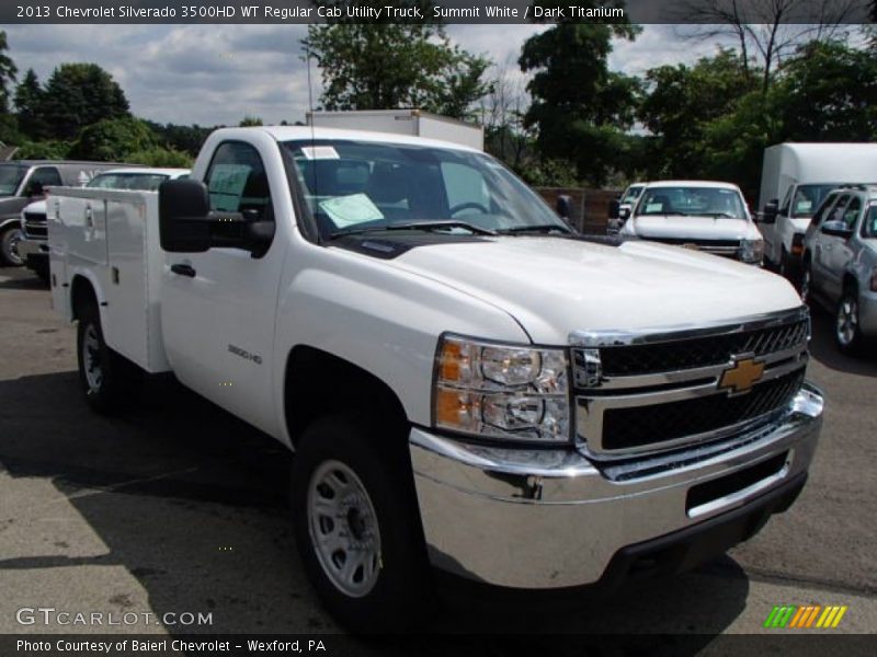 Summit White / Dark Titanium 2013 Chevrolet Silverado 3500HD WT Regular Cab Utility Truck