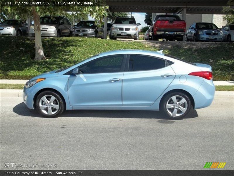 Blue Sky Metallic / Beige 2013 Hyundai Elantra GLS