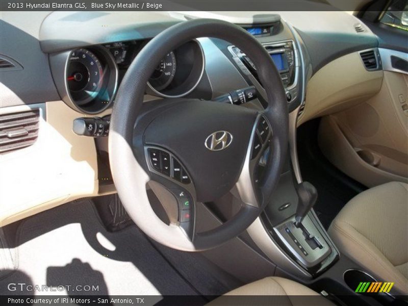 Blue Sky Metallic / Beige 2013 Hyundai Elantra GLS