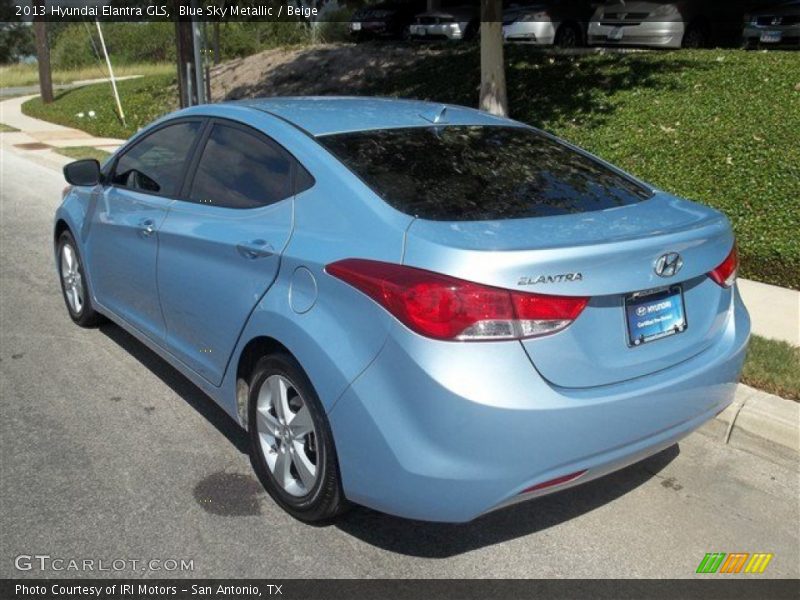 Blue Sky Metallic / Beige 2013 Hyundai Elantra GLS