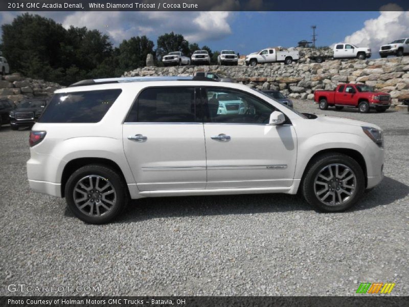 White Diamond Tricoat / Cocoa Dune 2014 GMC Acadia Denali