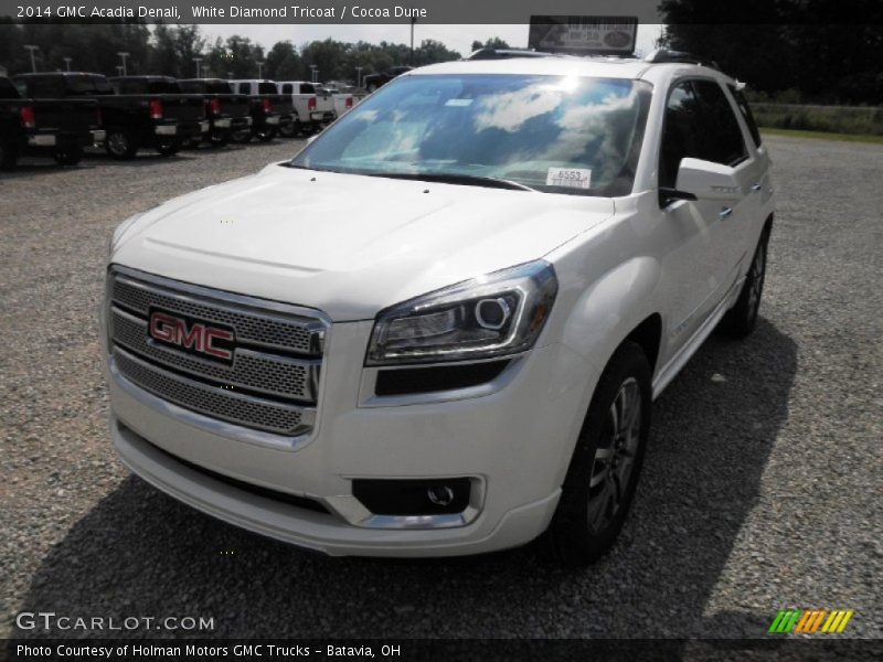 White Diamond Tricoat / Cocoa Dune 2014 GMC Acadia Denali