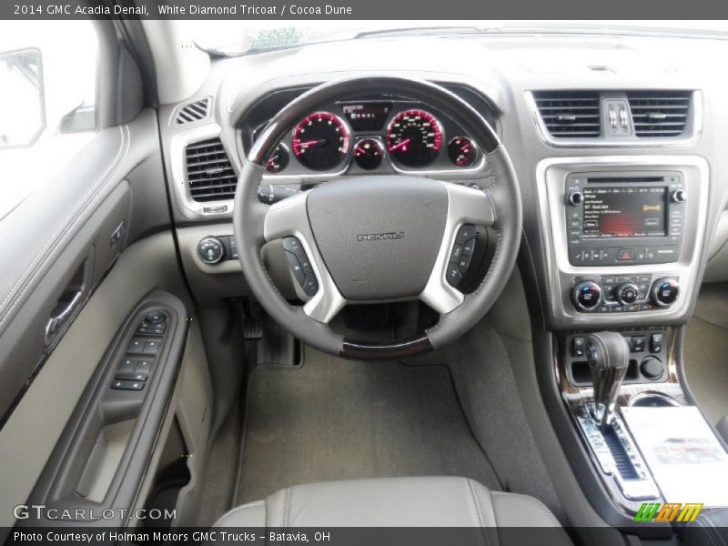 White Diamond Tricoat / Cocoa Dune 2014 GMC Acadia Denali
