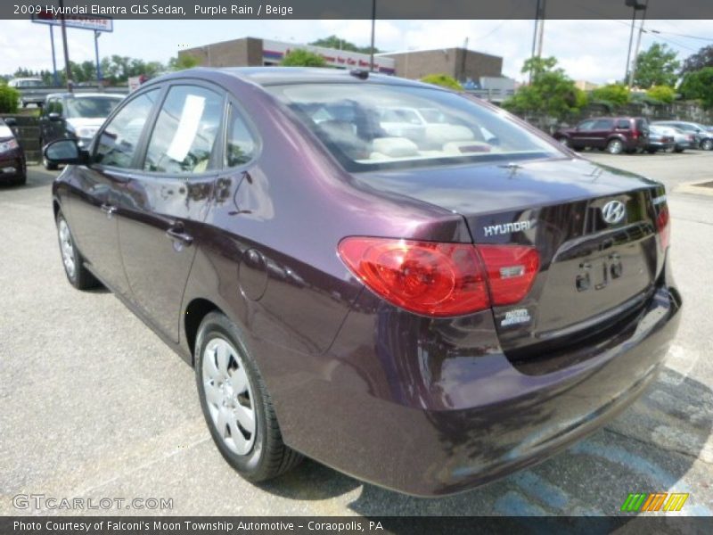 Purple Rain / Beige 2009 Hyundai Elantra GLS Sedan