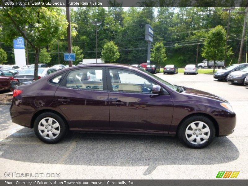 Purple Rain / Beige 2009 Hyundai Elantra GLS Sedan
