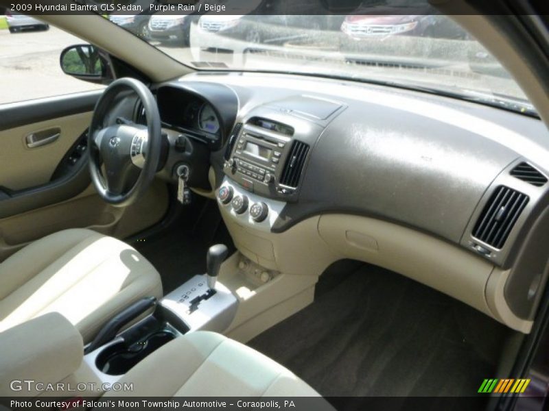 Purple Rain / Beige 2009 Hyundai Elantra GLS Sedan
