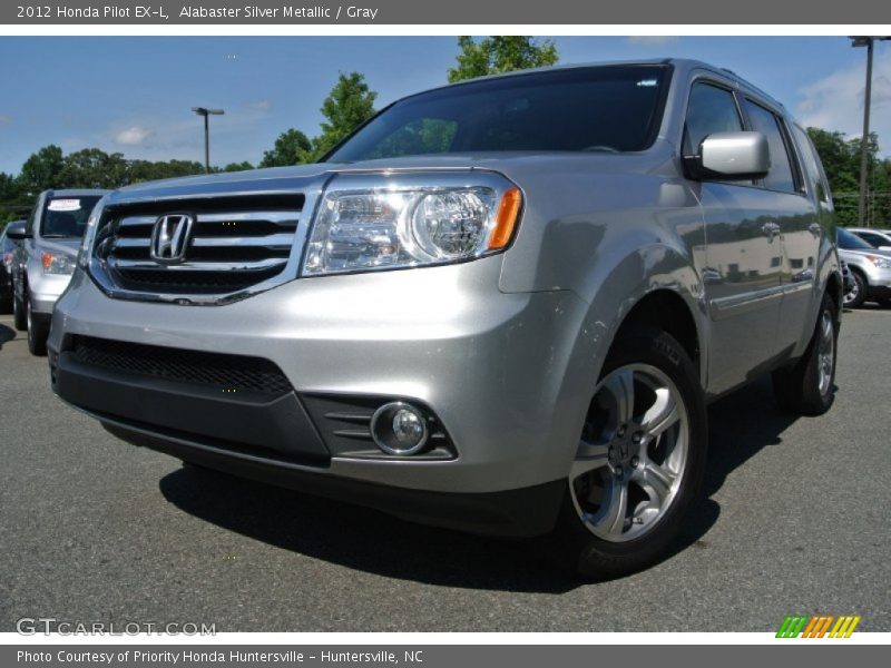 Alabaster Silver Metallic / Gray 2012 Honda Pilot EX-L
