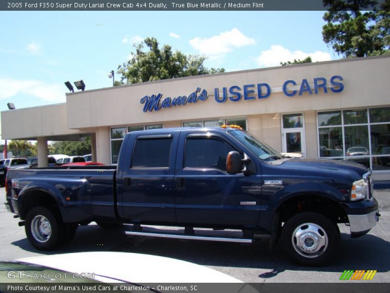 True Blue Metallic / Medium Flint 2005 Ford F350 Super Duty Lariat Crew Cab 4x4 Dually