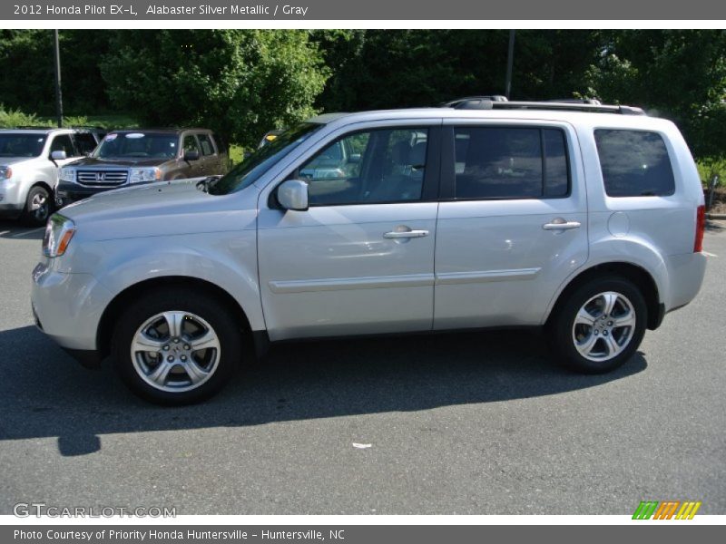 Alabaster Silver Metallic / Gray 2012 Honda Pilot EX-L