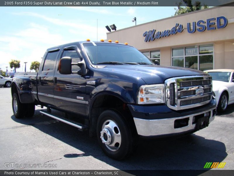 True Blue Metallic / Medium Flint 2005 Ford F350 Super Duty Lariat Crew Cab 4x4 Dually