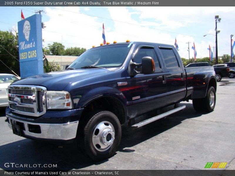 True Blue Metallic / Medium Flint 2005 Ford F350 Super Duty Lariat Crew Cab 4x4 Dually