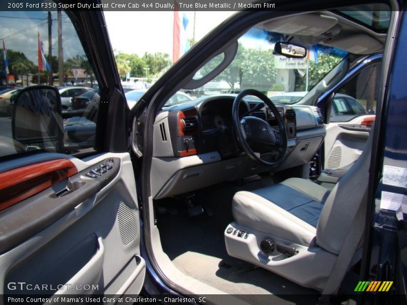 True Blue Metallic / Medium Flint 2005 Ford F350 Super Duty Lariat Crew Cab 4x4 Dually