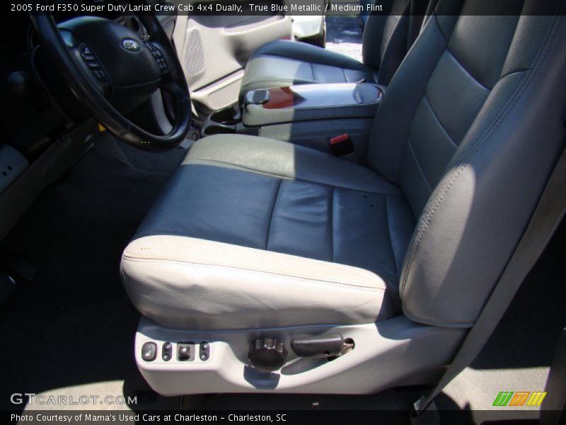 True Blue Metallic / Medium Flint 2005 Ford F350 Super Duty Lariat Crew Cab 4x4 Dually