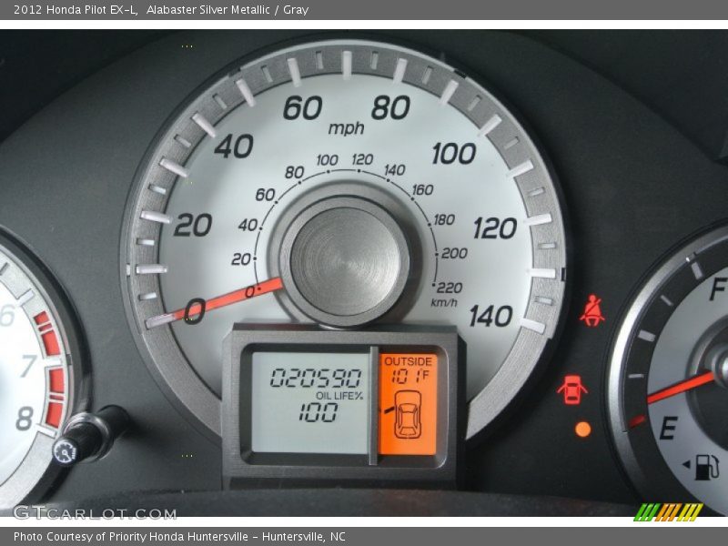 Alabaster Silver Metallic / Gray 2012 Honda Pilot EX-L