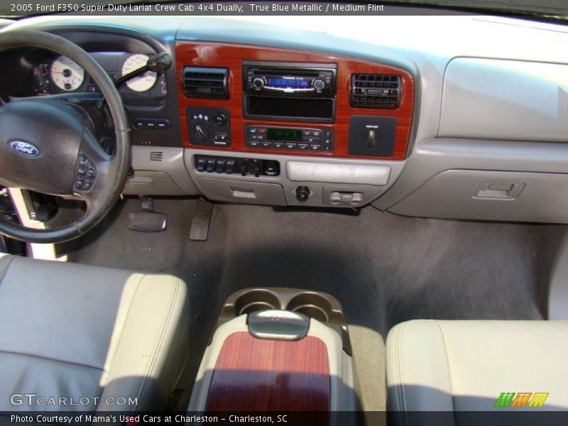 True Blue Metallic / Medium Flint 2005 Ford F350 Super Duty Lariat Crew Cab 4x4 Dually