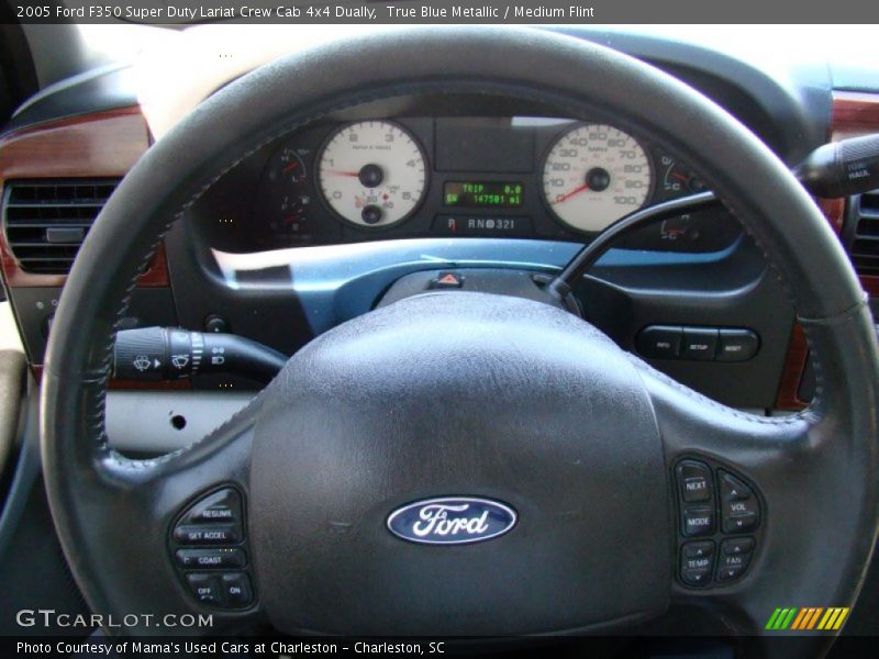 True Blue Metallic / Medium Flint 2005 Ford F350 Super Duty Lariat Crew Cab 4x4 Dually