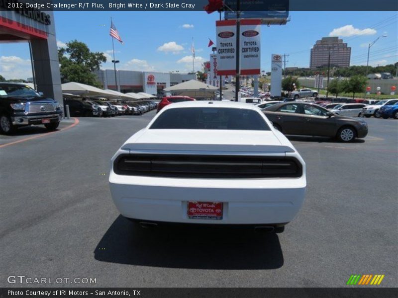 Bright White / Dark Slate Gray 2012 Dodge Challenger R/T Plus