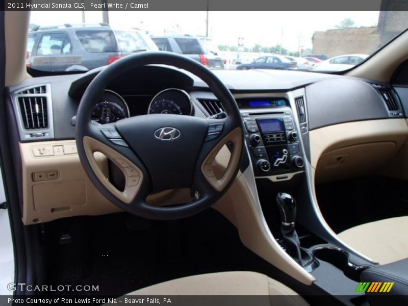 Pearl White / Camel 2011 Hyundai Sonata GLS