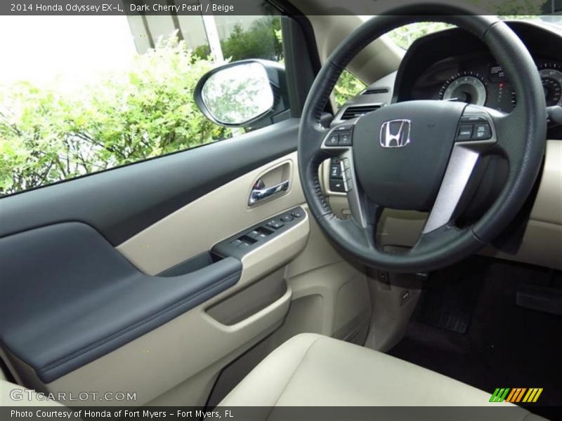 Dark Cherry Pearl / Beige 2014 Honda Odyssey EX-L