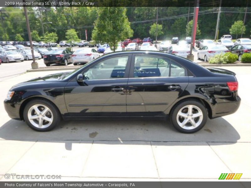 Ebony Black / Gray 2009 Hyundai Sonata SE V6