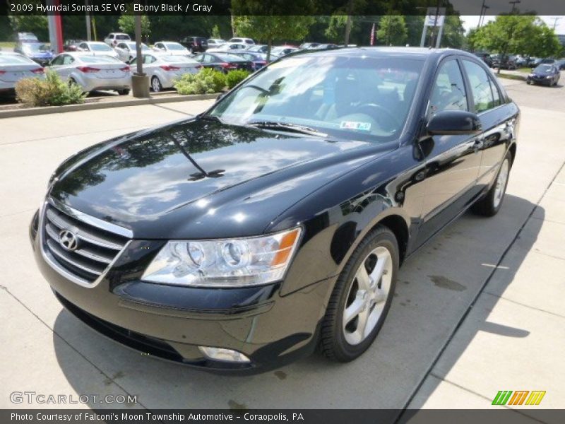 Ebony Black / Gray 2009 Hyundai Sonata SE V6