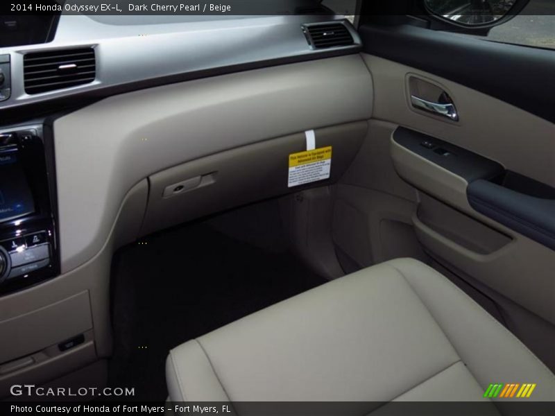 Dark Cherry Pearl / Beige 2014 Honda Odyssey EX-L