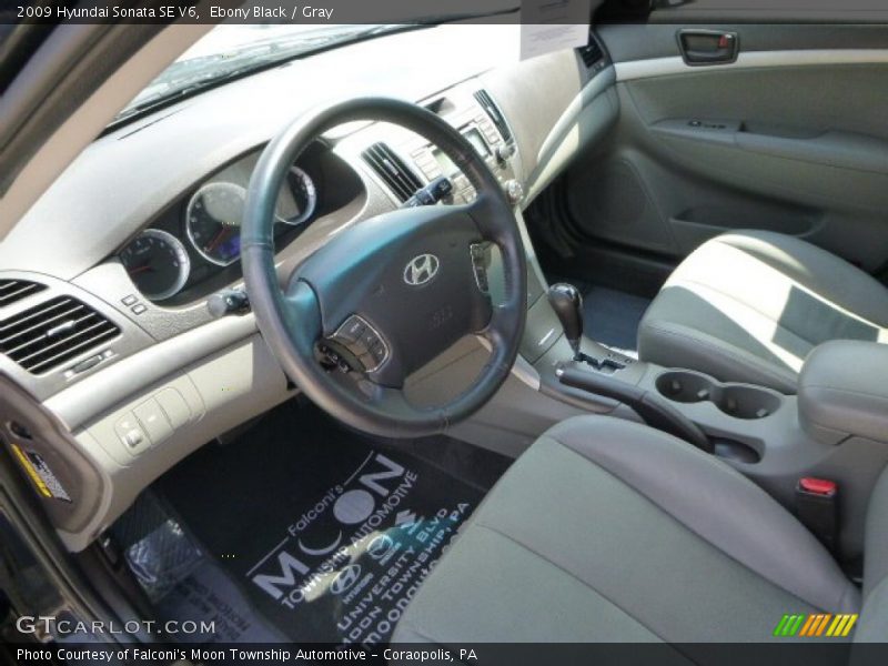 Ebony Black / Gray 2009 Hyundai Sonata SE V6