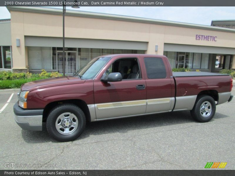 Dark Carmine Red Metallic / Medium Gray 2003 Chevrolet Silverado 1500 LS Extended Cab