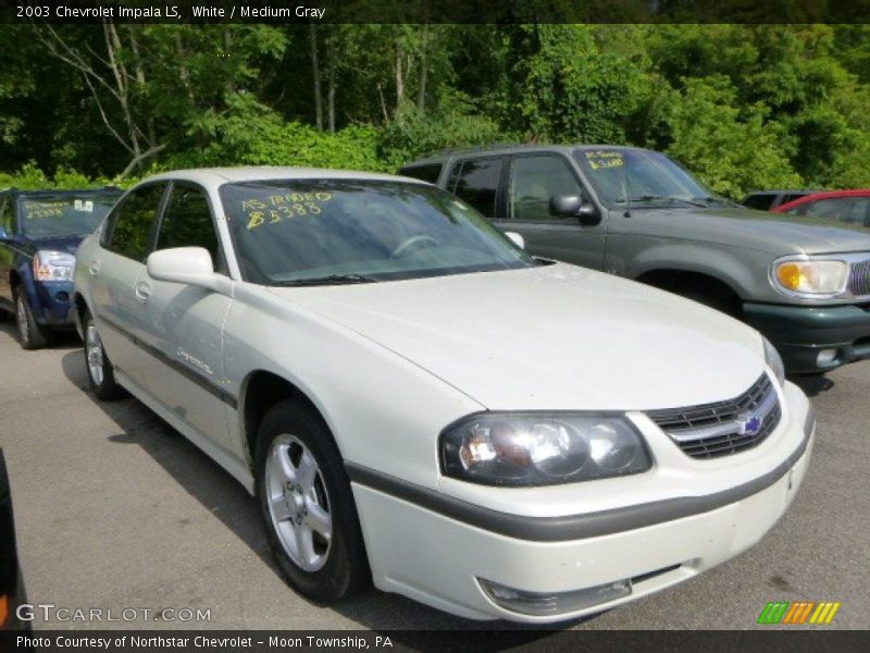 White / Medium Gray 2003 Chevrolet Impala LS