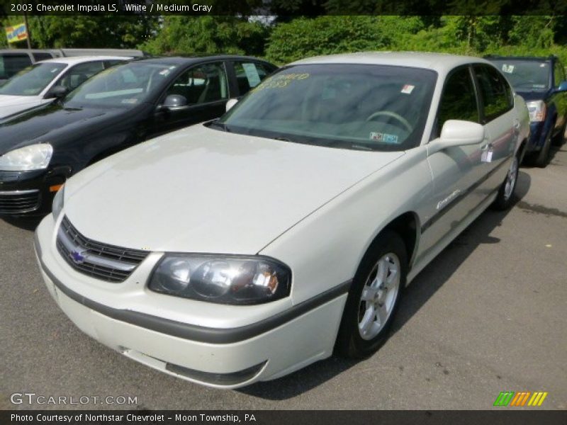 White / Medium Gray 2003 Chevrolet Impala LS