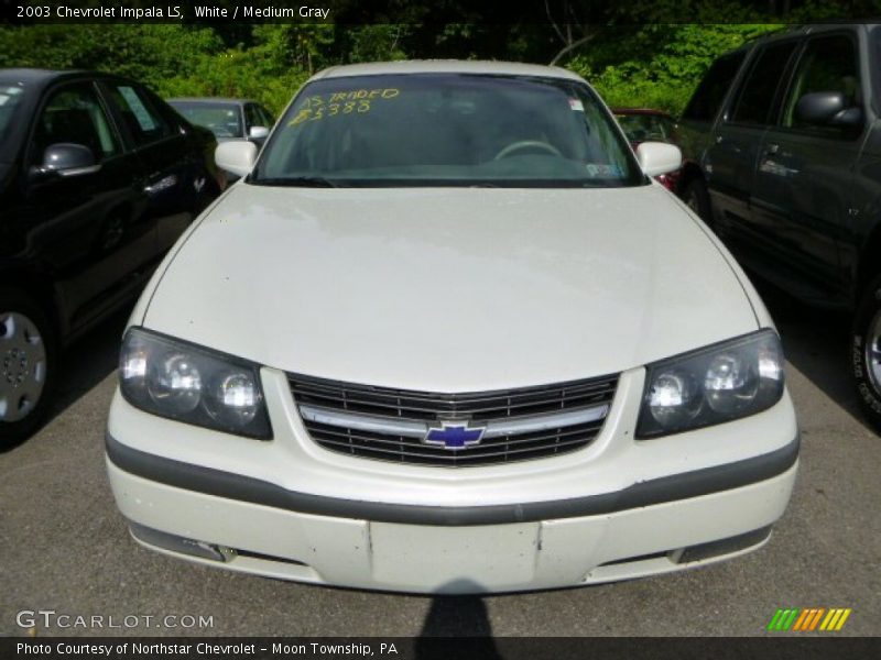 White / Medium Gray 2003 Chevrolet Impala LS