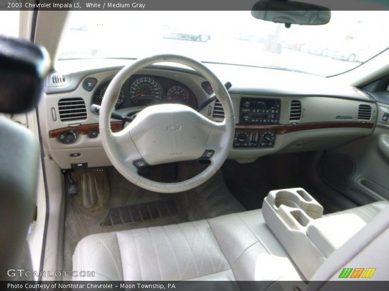White / Medium Gray 2003 Chevrolet Impala LS