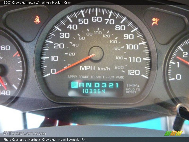 White / Medium Gray 2003 Chevrolet Impala LS